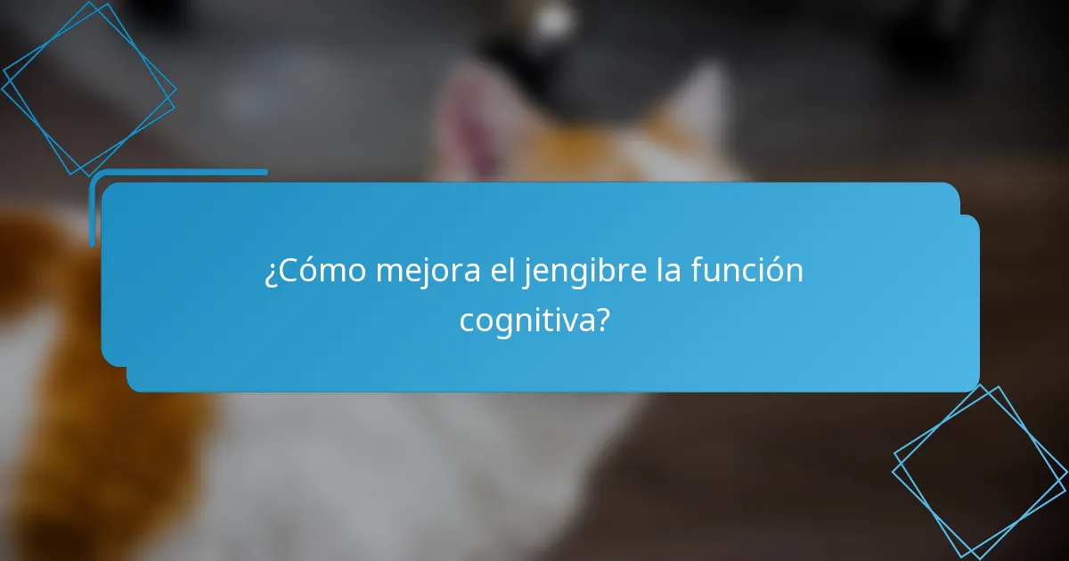 ¿Cómo mejora el jengibre la función cognitiva?