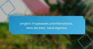 Jengibre: Propiedades antiinflamatorias, Alivio del dolor, Salud digestiva