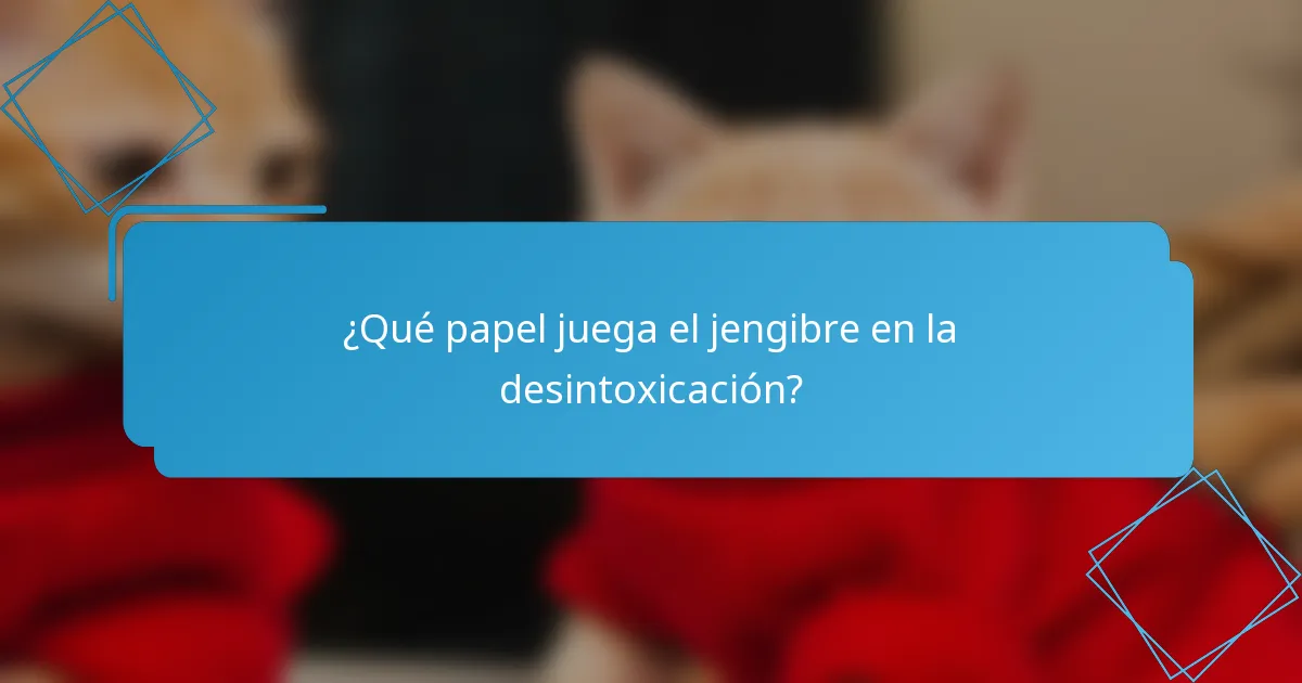 ¿Qué papel juega el jengibre en la desintoxicación?